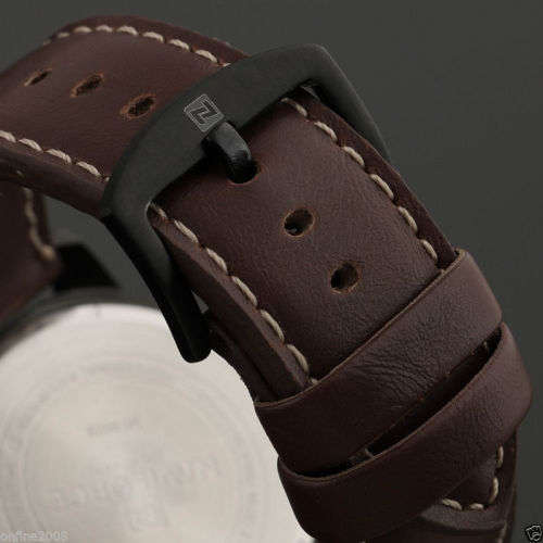 NAVIFORCE Men Army Date Leather Stainless Steel Sport Waterproof  Watch