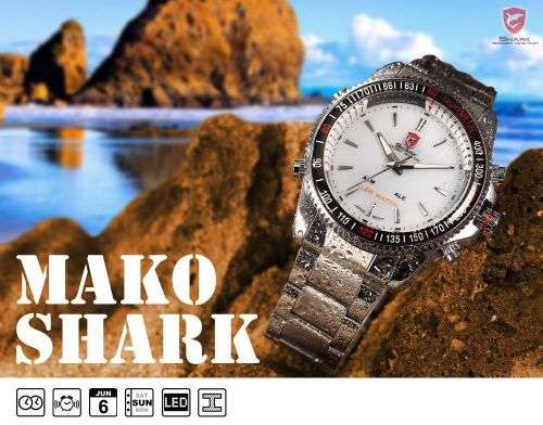 GENUINE Shark Fashion Mens LED Digital Quartz Military Sport Watch
