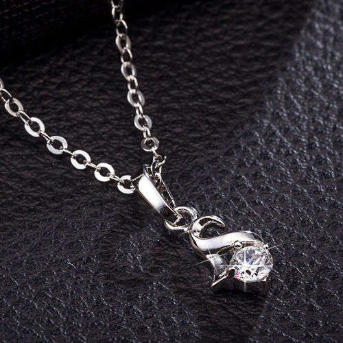 White Gold Filled Cute Swan Pendant Necklace