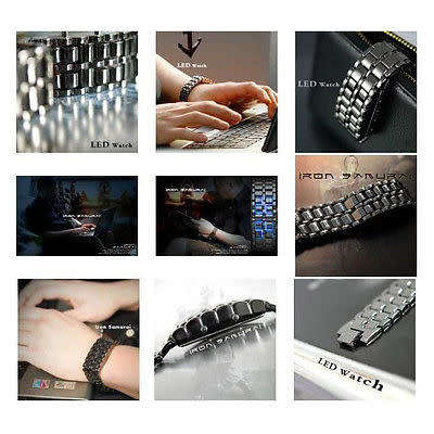 Red LED Vogue Digital Lava Metal Leisure Wrist Watch - BLUE