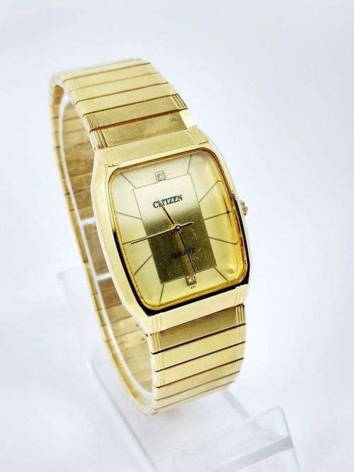 RARE VINTAGE MEN'S CITIZEN QUARTZ 33MM JAPAN MADE WRIST WATCH FOR GENTS WEAR