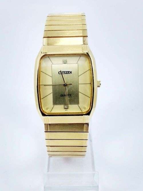 RARE VINTAGE MEN'S CITIZEN QUARTZ 33MM JAPAN MADE WRIST WATCH FOR GENTS WEAR