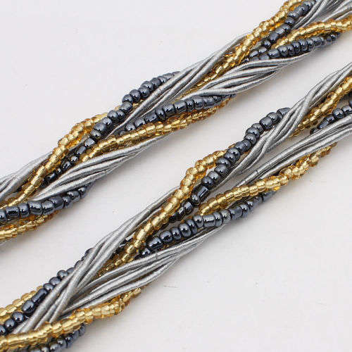 Retro Party Necklace Multi-layer Rope Turquoise Oval Pendant H933