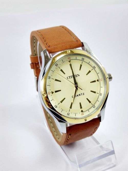 RARE VINTAGE MEN'S CITIZEN QUARTZ 42MM JAPAN MADE WRIST WATCH FOR GENTS WEAR