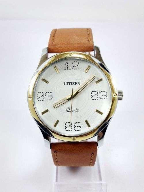RARE VINTAGE MEN'S CITIZEN QUARTZ 42MM JAPAN MADE WRIST WATCH FOR GENTS WEAR