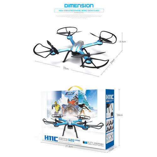 JJRC H11C 2.4G 4CH 6-Axis GYRO RC Quadcopter Drone RTF with 2MP HD Camera LED