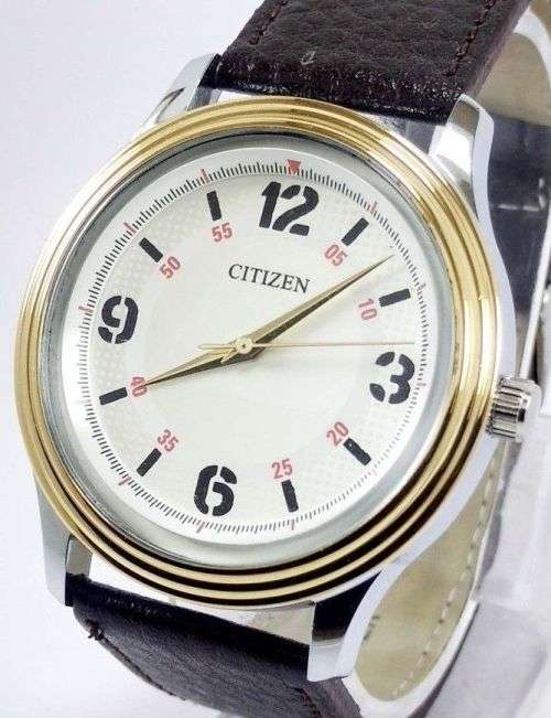 RARE VINTAGE MEN'S CITIZEN QUARTZ 42MM JAPAN MADE WRIST WATCH FOR GENTS WEAR