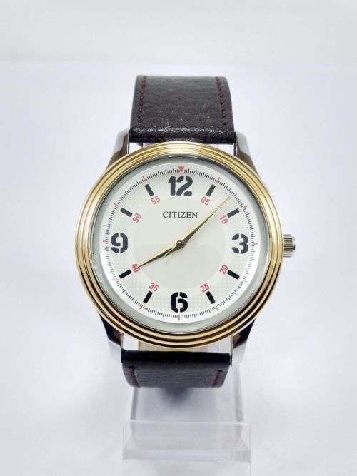 RARE VINTAGE MEN'S CITIZEN QUARTZ 42MM JAPAN MADE WRIST WATCH FOR GENTS WEAR