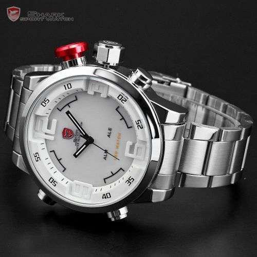 GENUINE Shark Fashion Mens LED Digital Quartz Military Sport Watch Ref26