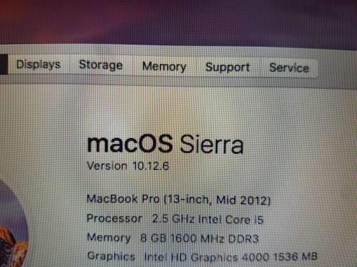 MacBook Pro i5, 13inch 2012 500GB HD and 8GB RAM