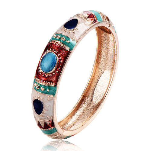 Gold Plated Cubic Zirconia Punk Womens Charm Party Bangles