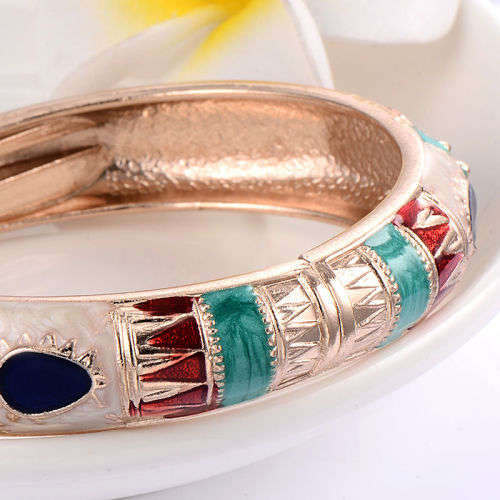 Gold Plated Cubic Zirconia Punk Womens Charm Party Bangles