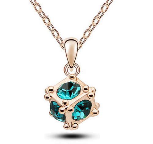 Crystal Rhinestone Gold Chain Pendant Necklace