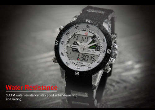 GENUINE SHARK Mens LCD Digital Black Rubber Military Sport Watch Ref18