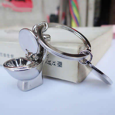 Cute Toilet Pendant Key Chain Ring Keychain Keyfob