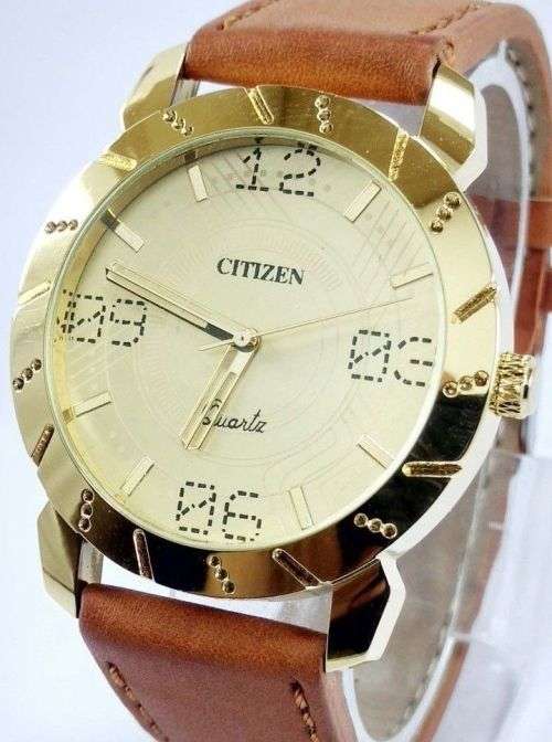 RARE VINTAGE MEN'S CITIZEN QUARTZ 42MM JAPAN MADE WRIST WATCH FOR GENTS WEAR