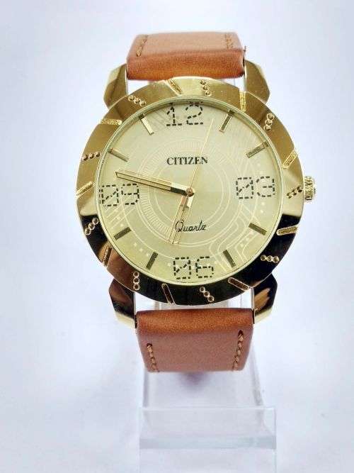 RARE VINTAGE MEN'S CITIZEN QUARTZ 42MM JAPAN MADE WRIST WATCH FOR GENTS WEAR