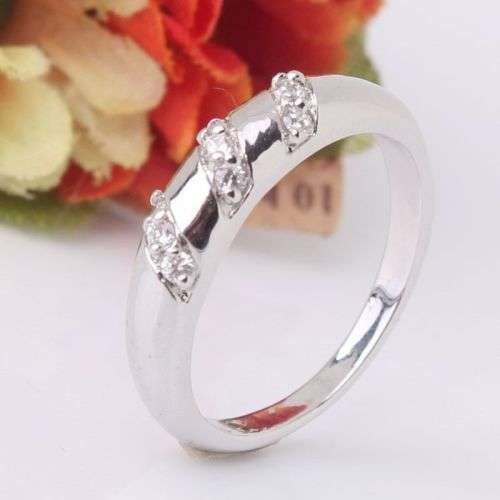 Engagement 18k white gold filled HOT white sapphire Ring Sz 5