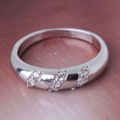 Engagement 18k white gold filled HOT white sapphire Ring Sz 5