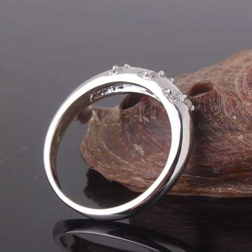 Engagement 18k white gold filled HOT white sapphire Ring Sz 5