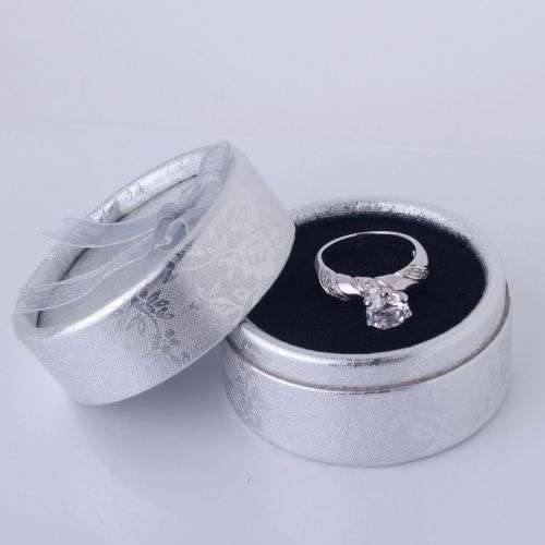 18k white gold filled engagement white sapphire Ring Sz 6