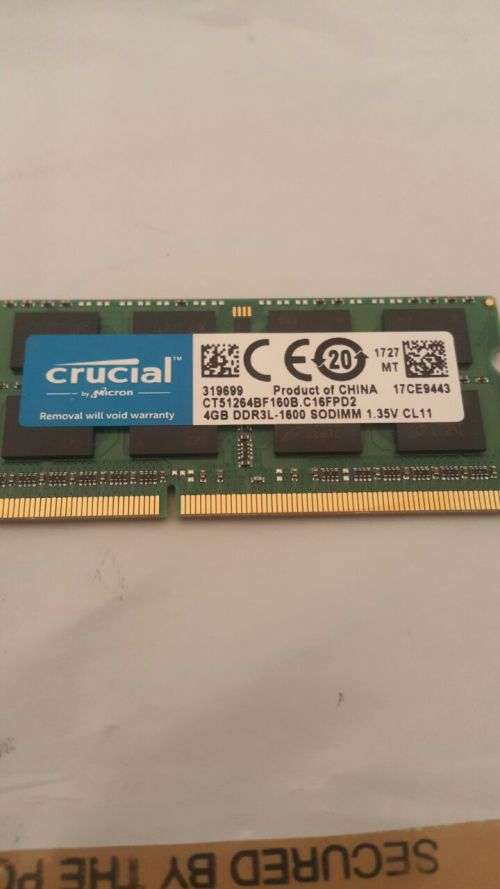 Crucial 4GB DDR3L 1600 RAM Brand new for Macbook