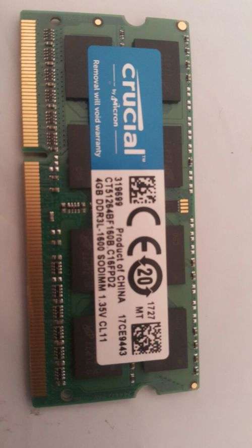 Crucial 4GB DDR3L 1600 RAM Brand new for Macbook
