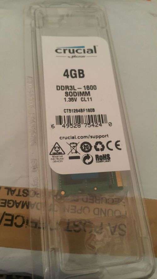 Crucial 4GB DDR3L 1600 RAM Brand new for Macbook