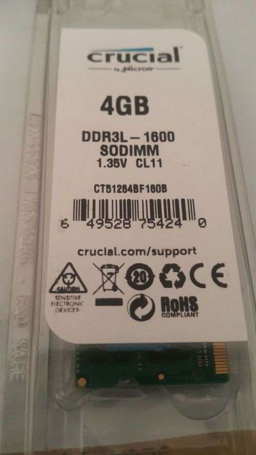 Crucial 4GB DDR3L 1600 RAM Brand new for Macbook