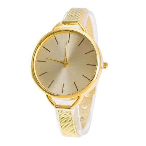 Golden Bracelet Bangle Slim Band Wrist Watch