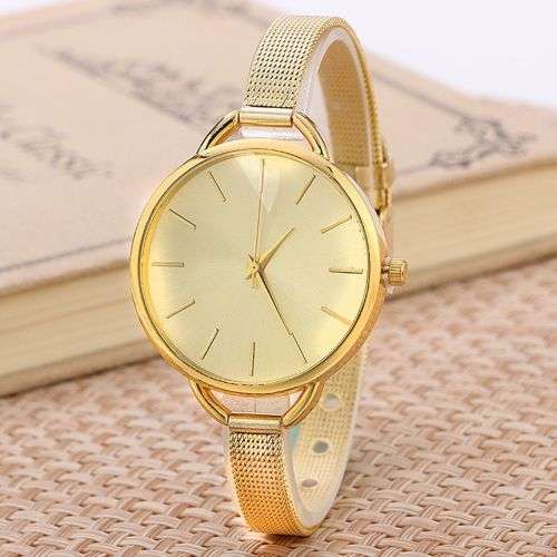 Golden Bracelet Bangle Slim Band Wrist Watch