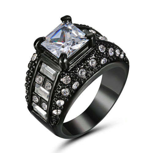 10Kt Black Gold Filled Engagement Ring Size 9