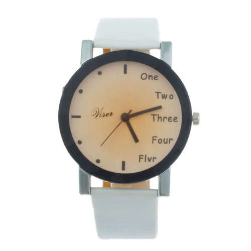Neutral Leisure Letters Motion Quartz Watch - White