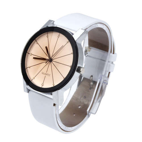 Men's Luxury Sport Quartz Faux Leather Wrist Watch Round