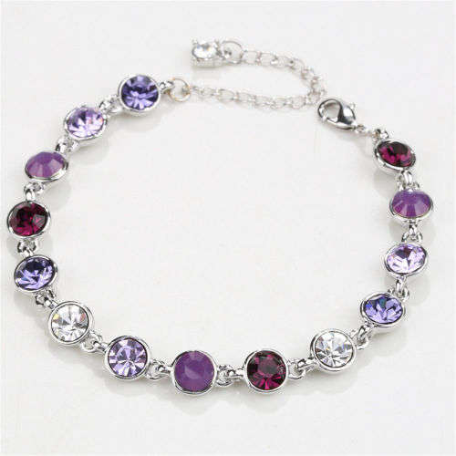 Multi Color Swarovski Crystal Elements Tennis Bracelet