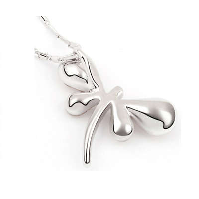 Dragonfly Crystal Rhinestone Silver Chain Pendant Necklace Purple+Blue