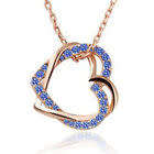 9k Yellow Gold Filled White AAA CZ Necklace - SKY BLUE
