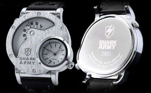 Shark Army Oversize Dual Time Zone Analog Sport Watch  Ref16