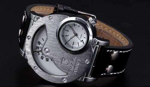 Shark Army Oversize Dual Time Zone Analog Sport Watch  Ref16