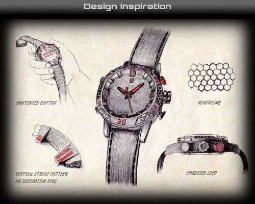 Kitefin SHARK LED Digital Red Date Day Leather Military Sport Men Wrist Watch