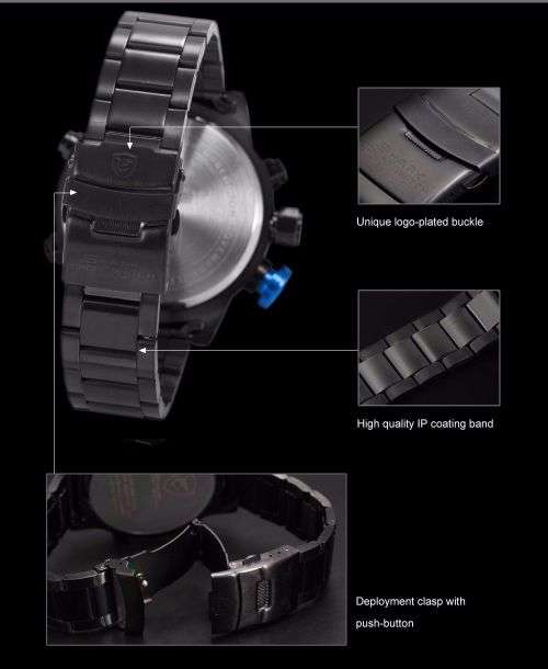 Genuine SHARK Men's LED Digital Date Day Display Alarm Quartz Sport Watch Ref01