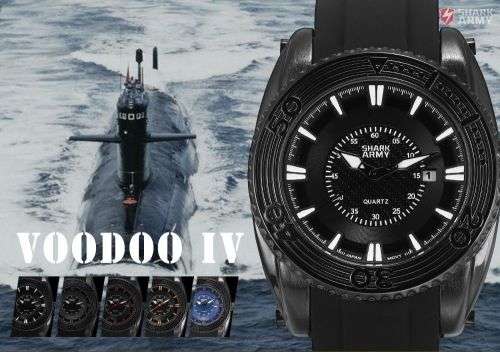 Genuine SHARK ARMY Mens Silicone Band Sport Military Watch  Ref11