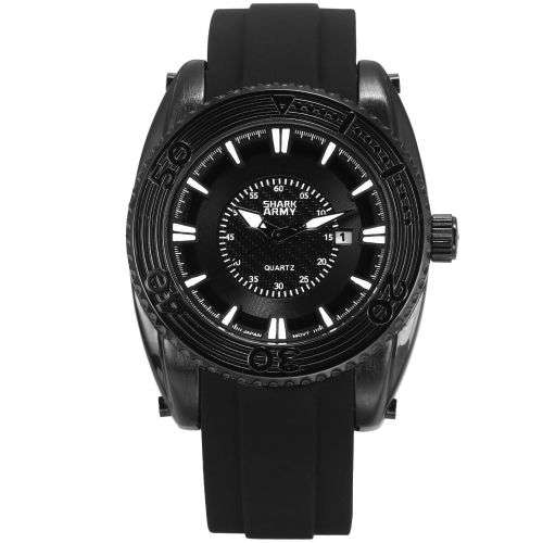 Genuine SHARK ARMY Mens Silicone Band Sport Military Watch  Ref11