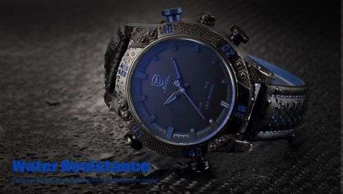 GENUINE SHARK Men's Leather Analog Sport Wrist Watch Ref23