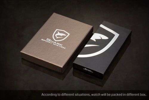 Genuine SHARK LED Digital White Digital Analog Black Leather Band  Ref24