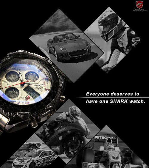 GENUINE Shark Fashion Mens Quartz Military Sport Watch Ref40