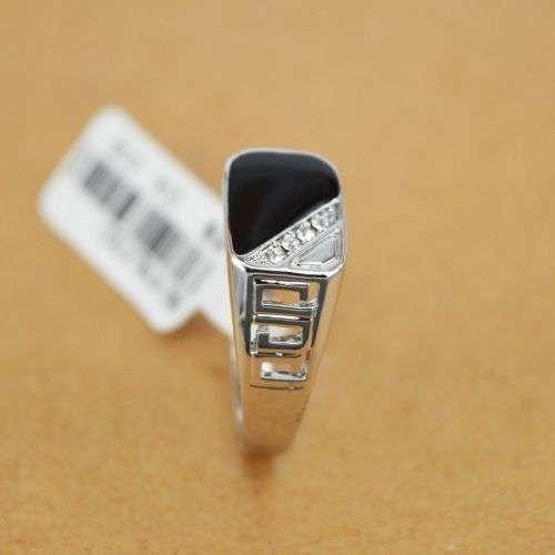 Men Stainless Steel Ring Gemstone Ring Black Onyx Size 12