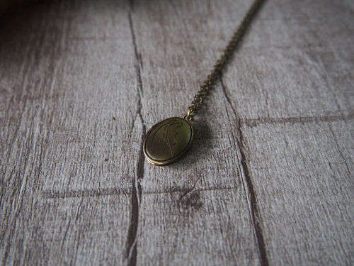 Horse Pony Small Vintage Brass Photo Picture Locket