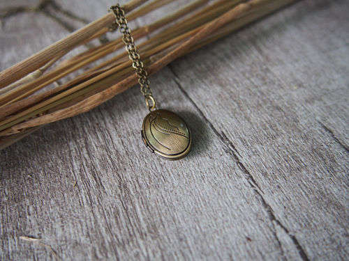 Horse Pony Small Vintage Brass Photo Picture Locket