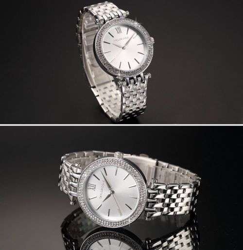Taylor Cole Luxury Silver Stainless Steel Lady Women Watch - SILVER
